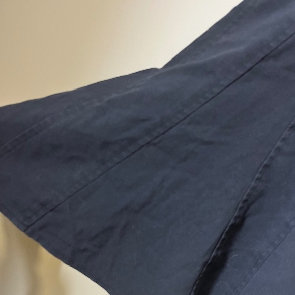 Larry Levine Black Tulip Flared Midi Skirt Rayon Blend Gored Size 12 Office Work - Picture 9 of 9